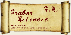 Hrabar Milinčić vizit kartica